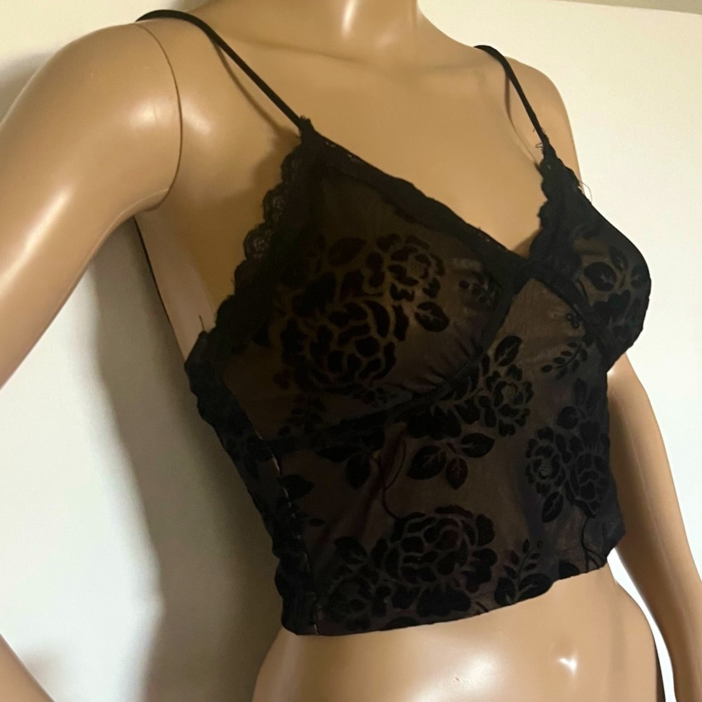 Victorian Lace Strappy Crop Top